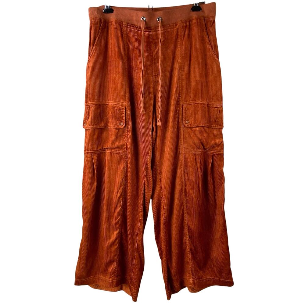 XCVI Orange Cargo Corduroy Pants Size S Lightweight Art To Wear